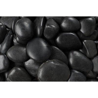 Rain Forest Medium Grade A Black Polished Pebbles   